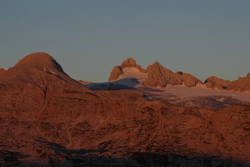 Dachsteingletscher im letzten Sonnenlicht